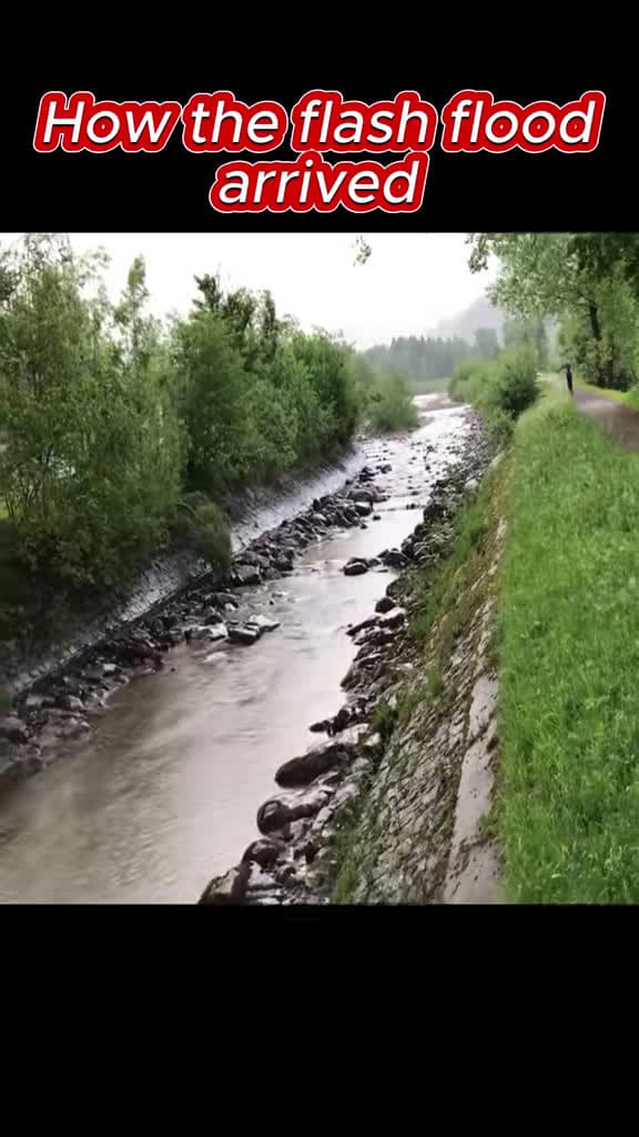cover for Watch how flash floods strike in an instant! #FlashFlood #Viral #NaturePower 🌊