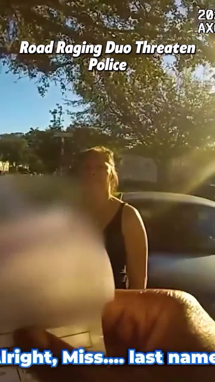 cover for #CaughtOnCamera Road Raging Duo Threaten Police, Get Instant Karma