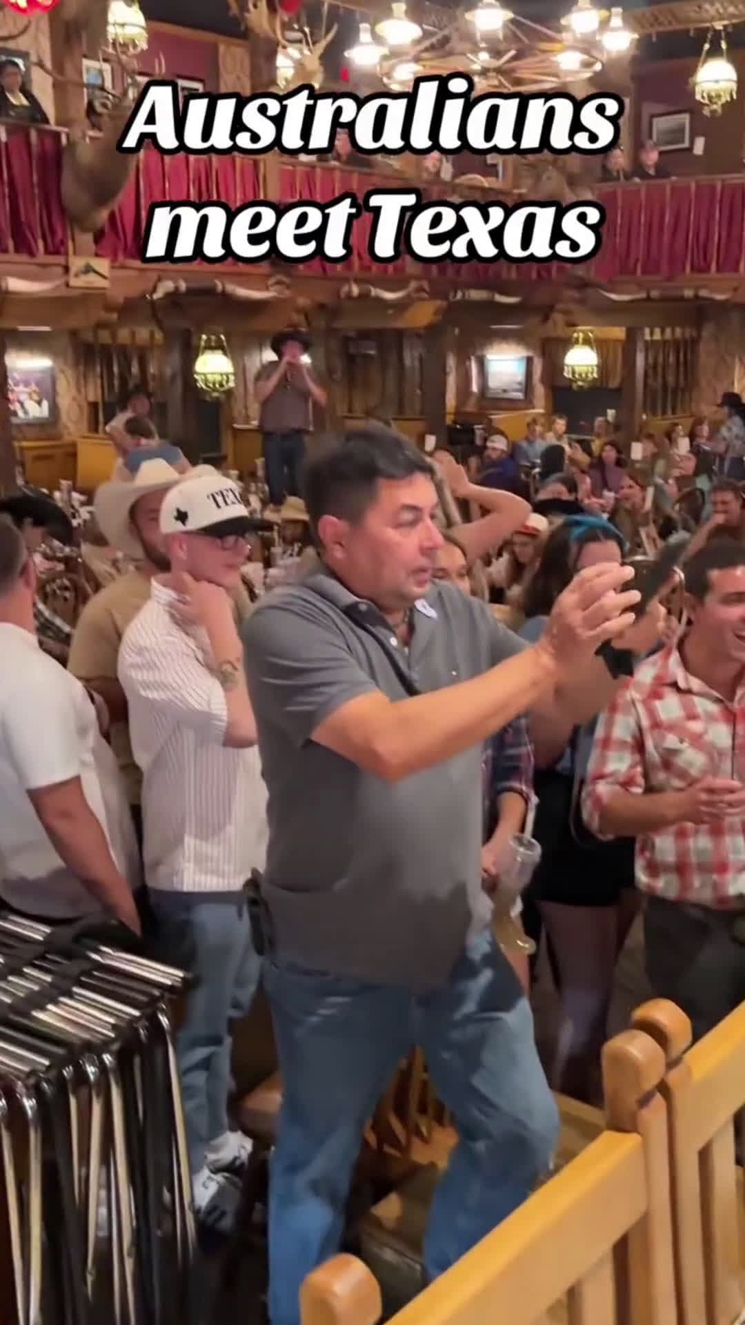 cover for Australians show up in Texas at the BIG Texan in Amarillo. Could you eat a 72oz steak? #aussie #amarillo #texas #72ozsteak #wow #food #foodie #fyp #viral #scoopz 