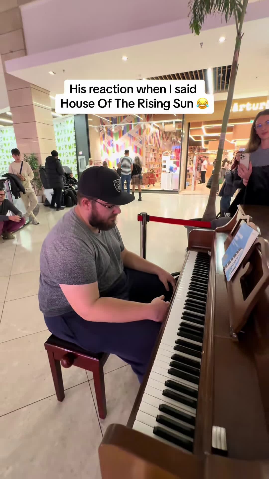 cover for Watch his hilarious reaction when I asked him to play House of the Rising Sun on the piano—pure magic on the keys with Chris Cross 😂🎹 #houseoftherisingsun #pianoperformance #publicpiano #reaction #foryou