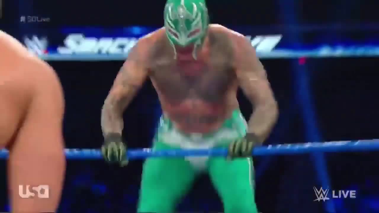 cover for Rey Mysterio launches a stunning West Coast Pop on Andrade! #WWE #ReyMysterio #Wrestling 🤯