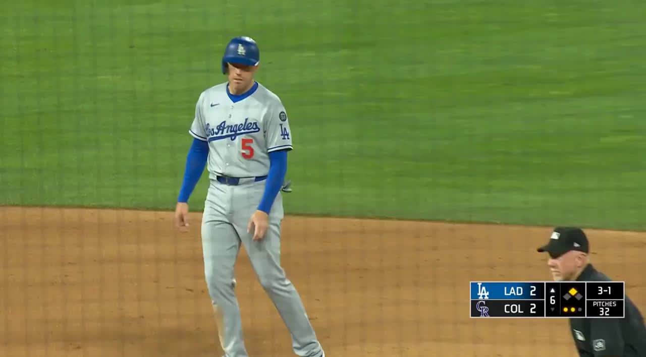 cover for Alex Freeland crushes a pinch-hit double to drive in Freddie—his first big league extra base hit! 🔥 #MLBHighlights #Baseball #PinchHit #ExtraBaseHit