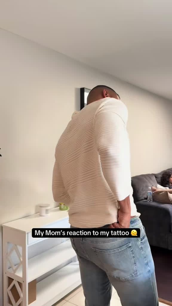 cover for Her reaction to my back tattoo is priceless! 😂🫠 #dominicanmom #familycomedy #tattooreveal