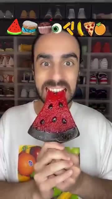 cover for Food ASMR Eating a Watermelon Gummy 🍉 #a