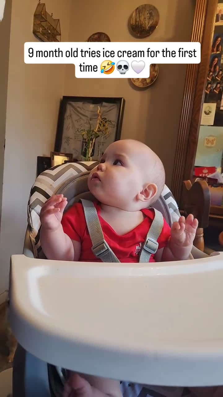 cover for Baby tastes ice cream for the first time😂