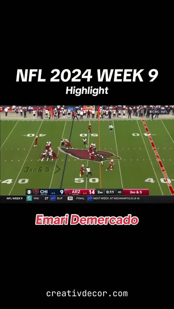 cover for Epic showdown: Cardinals vs. Bears Week 9 highlights! 🏈🔥 #Cardinals #Bears #NFL2024 #Touchdown