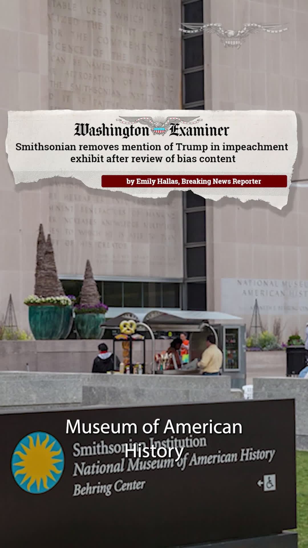 cover for Smithsonian removes mention of Trump in impeachment exhibit after review of bias content