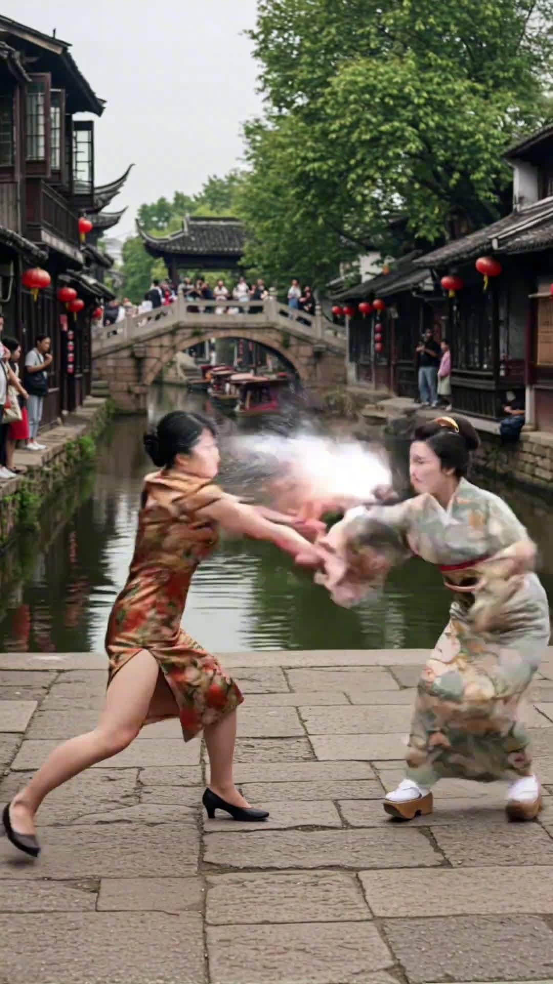 cover for AI-generated: Two women are playing a game – which side will win?  #MysteriousEasternPower #ChineseStyle #ai