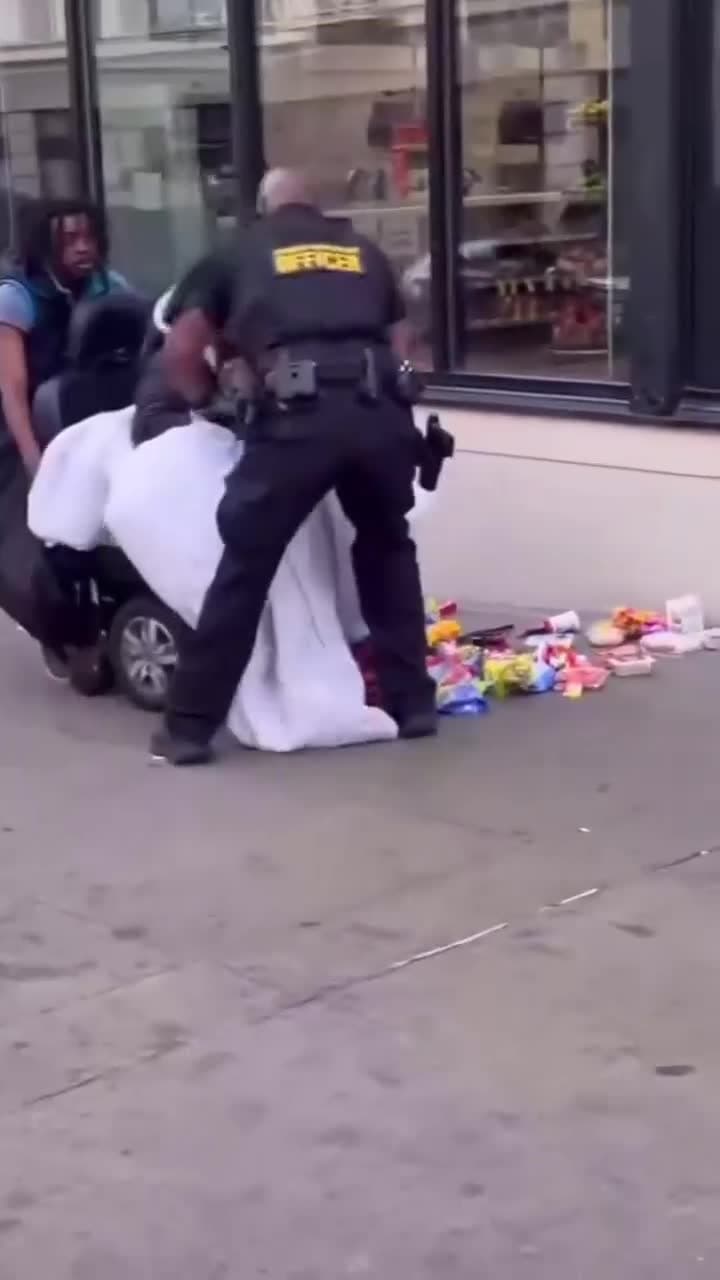 cover for Security Guard Uses Force To Detain a Woman in Wheelchair and Recover Items That Were Allegedly Stolen and Stuffed in a Sleeping Bag at a Store in San Francisco, California.