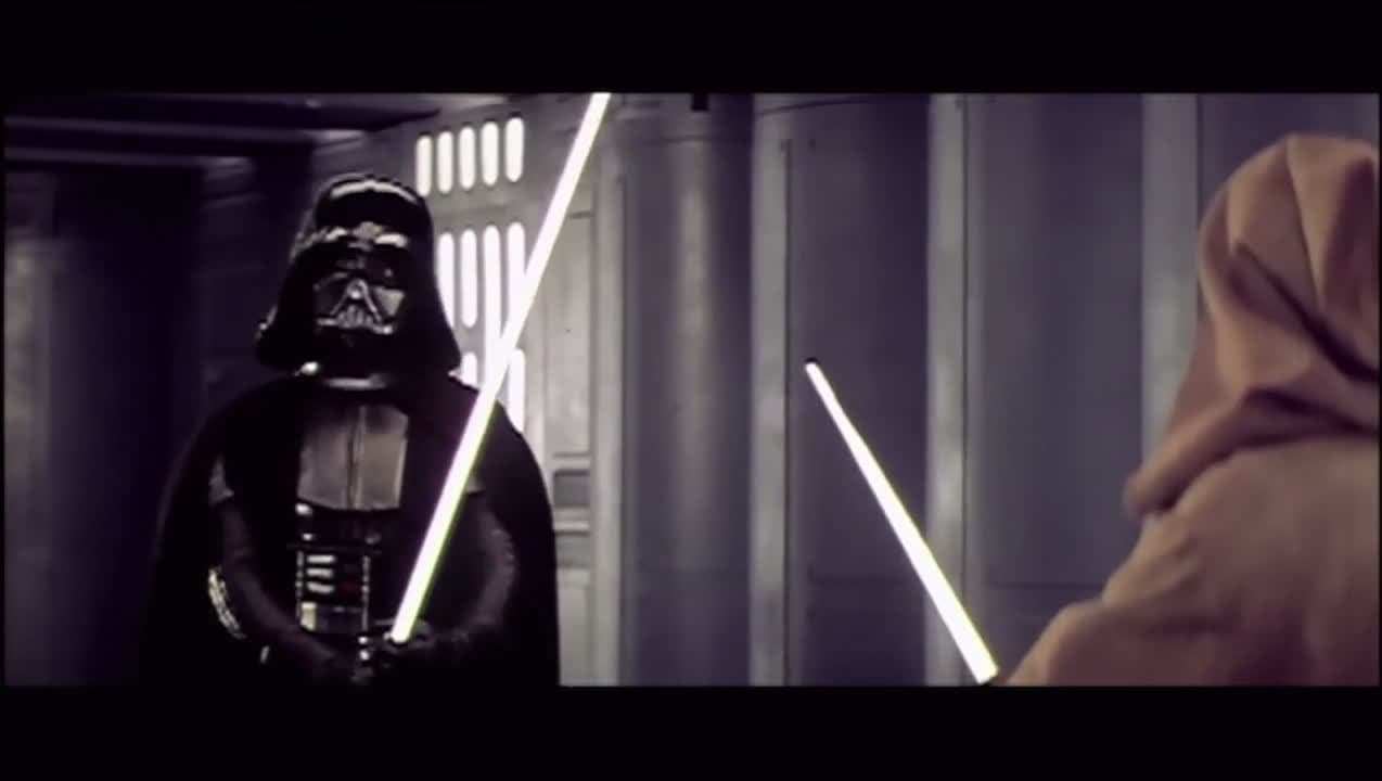 cover for Behind the scenes: the iconic duel between David Prowse (Darth Vader) and Alec Guinness (Obi-Wan) on set ⚔️🪐 #StarWars #Duel #BehindTheScenes #Vader #ObiWan
