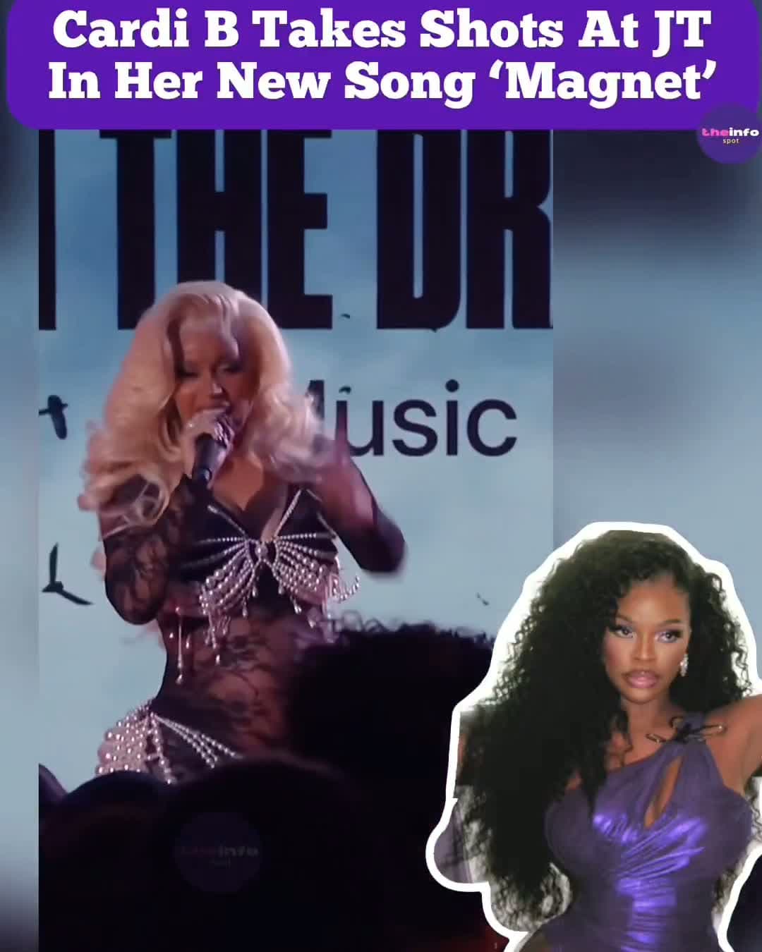 cover for Cardi B takes shots at JT in her new song ‘Magnet’ 🎤😳👀 #fyp #foryoupage #crazy #world #foryourpage #explore #fight #funny #fightcam #viral #hood #explorepage #ko