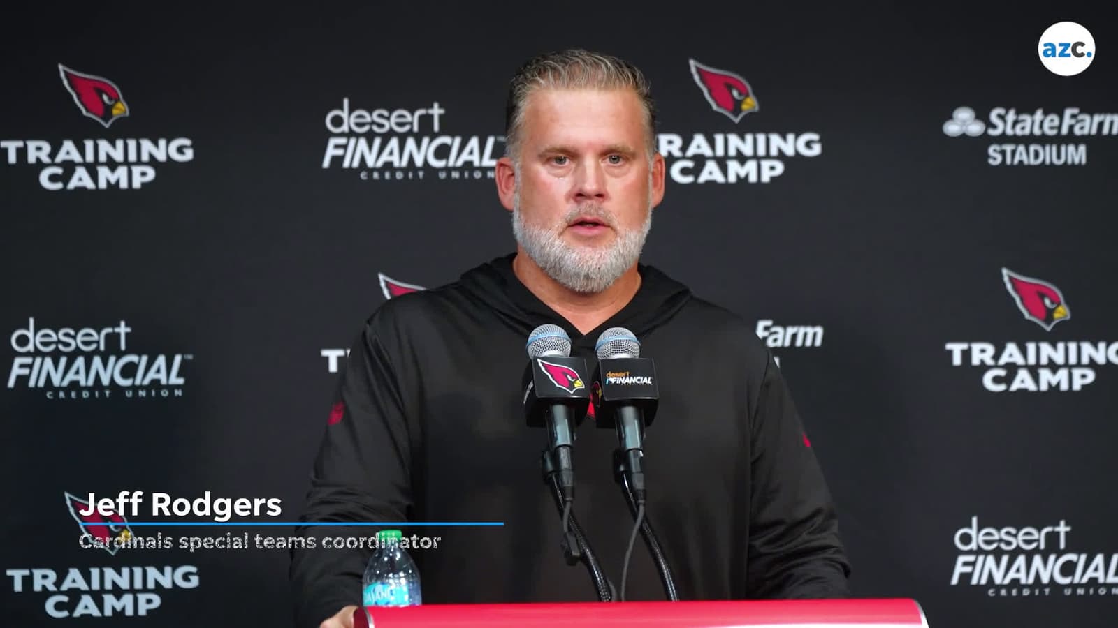 cover for Cardinals special teams coordinator Jeff Rodgers updates on what training camp has been