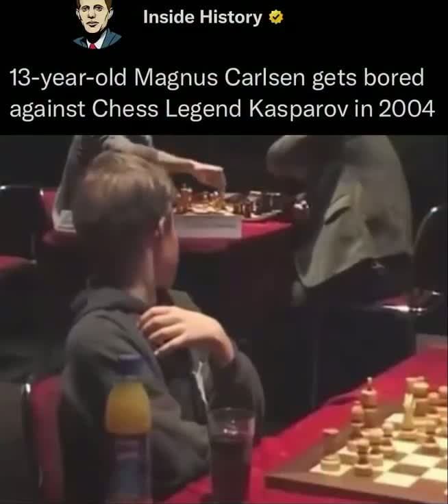 cover for In 2004, 13-year-old Magnus Carlsen faced world chess champion Garry Kasparov at the Reykjavik Rapid tournament. Despite the high stakes, Carlsen appeared calm and even somewhat bored, casually walking around and observing othe...