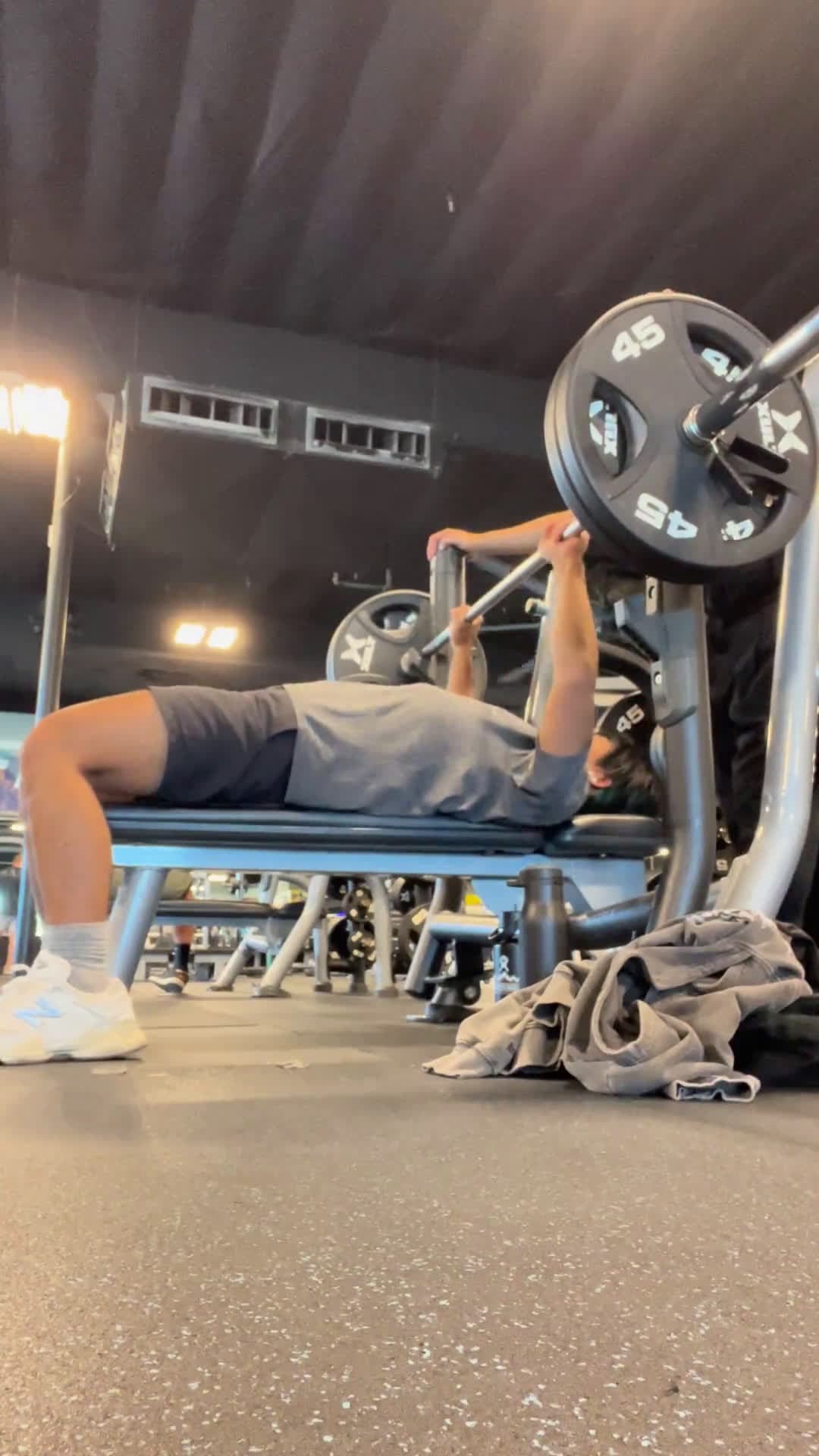 cover for 225 lb bench press—PR unlocked! 💪 #BenchPress #PR #GymLife #Strength