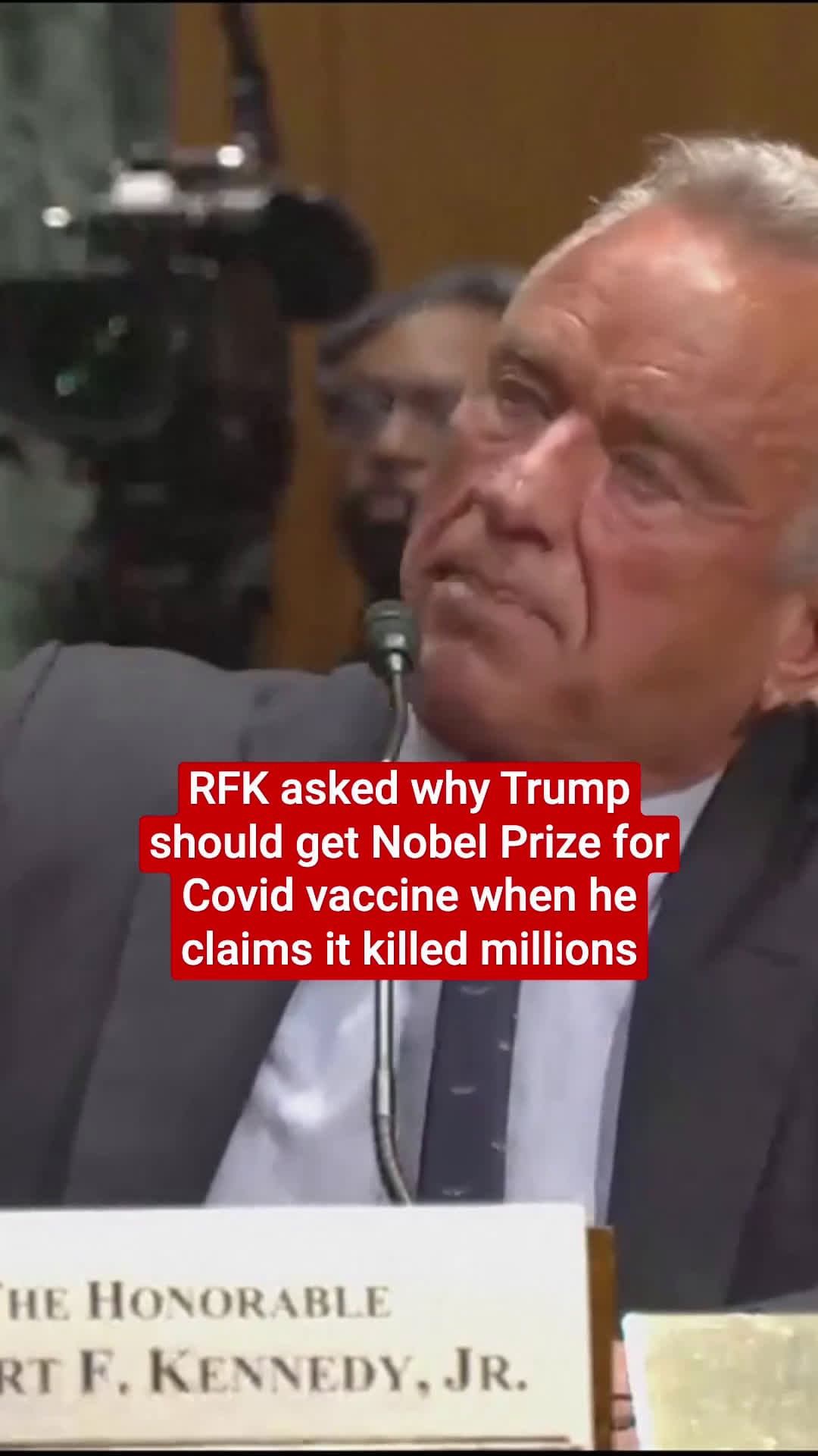 cover for Senator Bill Cassidy questioned Robert F. Kennedy Jr on why Donald Trump should be awarded the Nobel Prize for the COVID vaccine, which RFK Jr has previously spoken out against. The Health and Human Services sparred with Democr...
