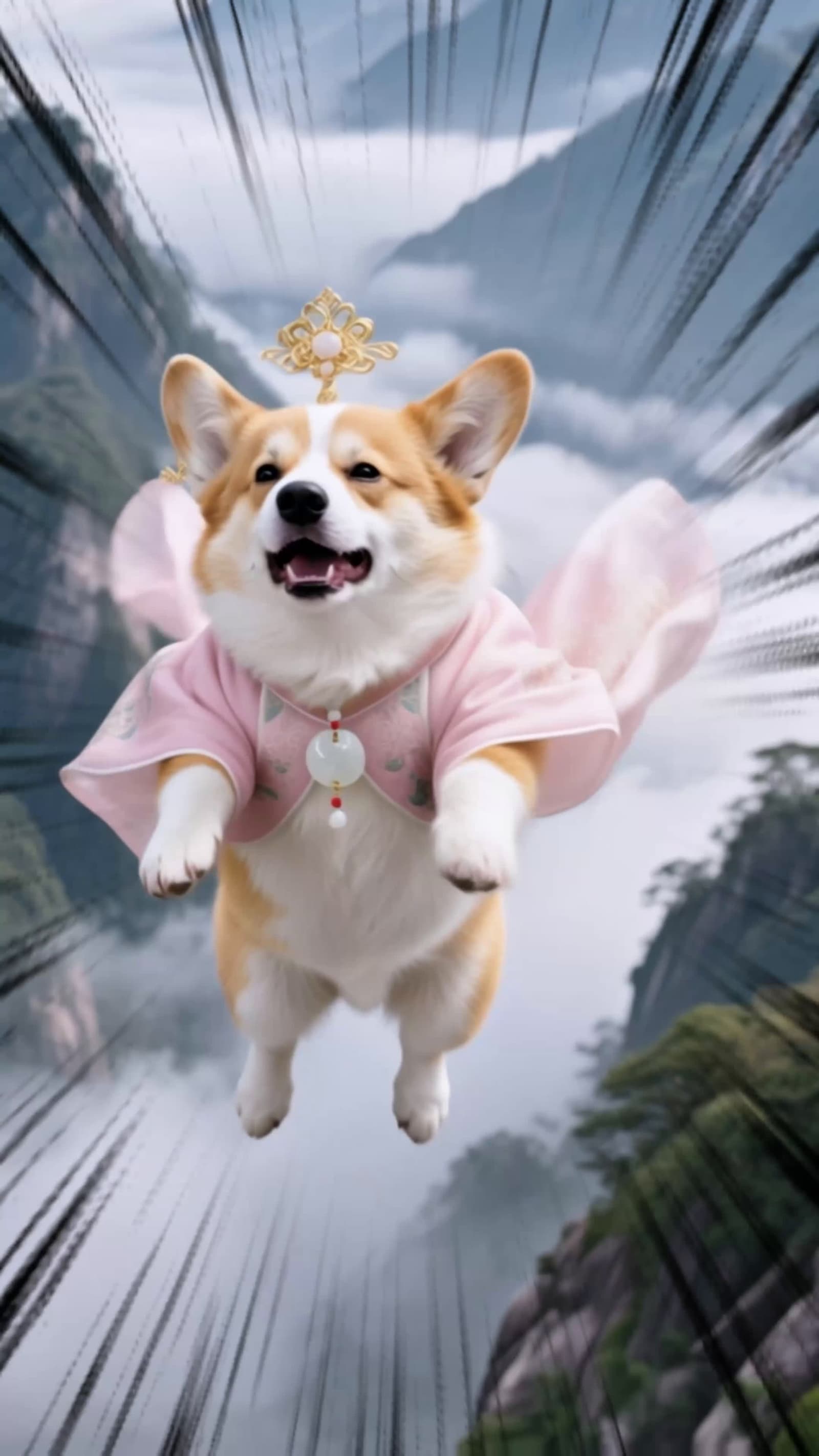 cover for AI-generated: Corgi falls off, meets mom on rooftop, a surprise! 🐶🏠 #ai #drama #dog