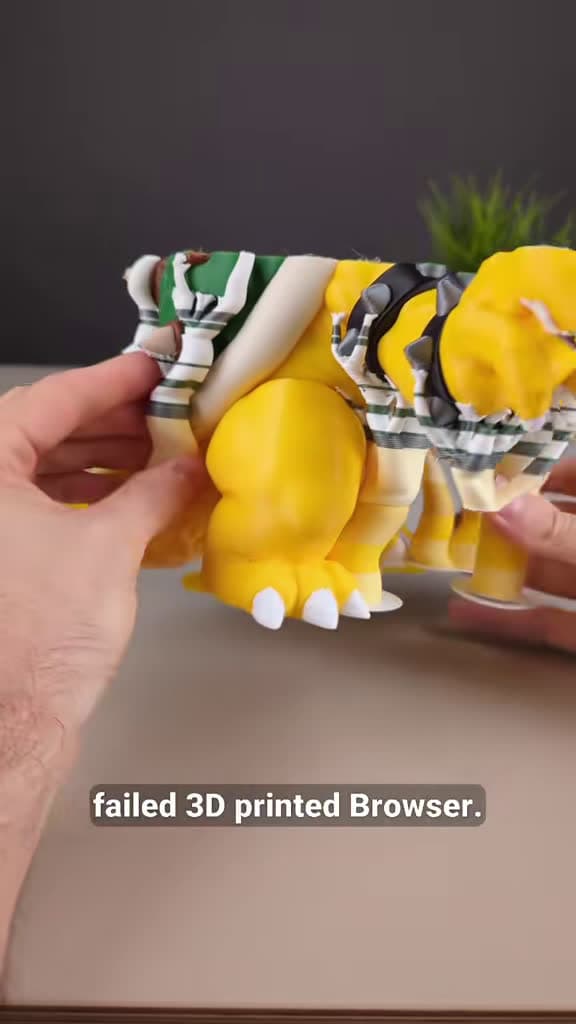 cover for Failed Bowser 3D print? Clean up and press on! 🛠️😅 #3dprinting #3dprintingfail #bowser #multicolor #3dprintinglife