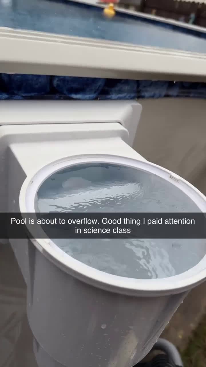 cover for Pool is about to overflow. Good thing I paid attention in science class #FirstVideoChallenge #OddlySatisfying