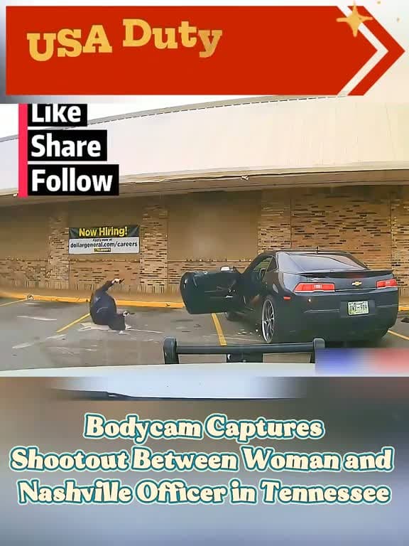 cover for Intense bodycam footage of a shootout between a woman and officer in Nashville, Tennessee! 🚔 #Police #Crime #Bodycam