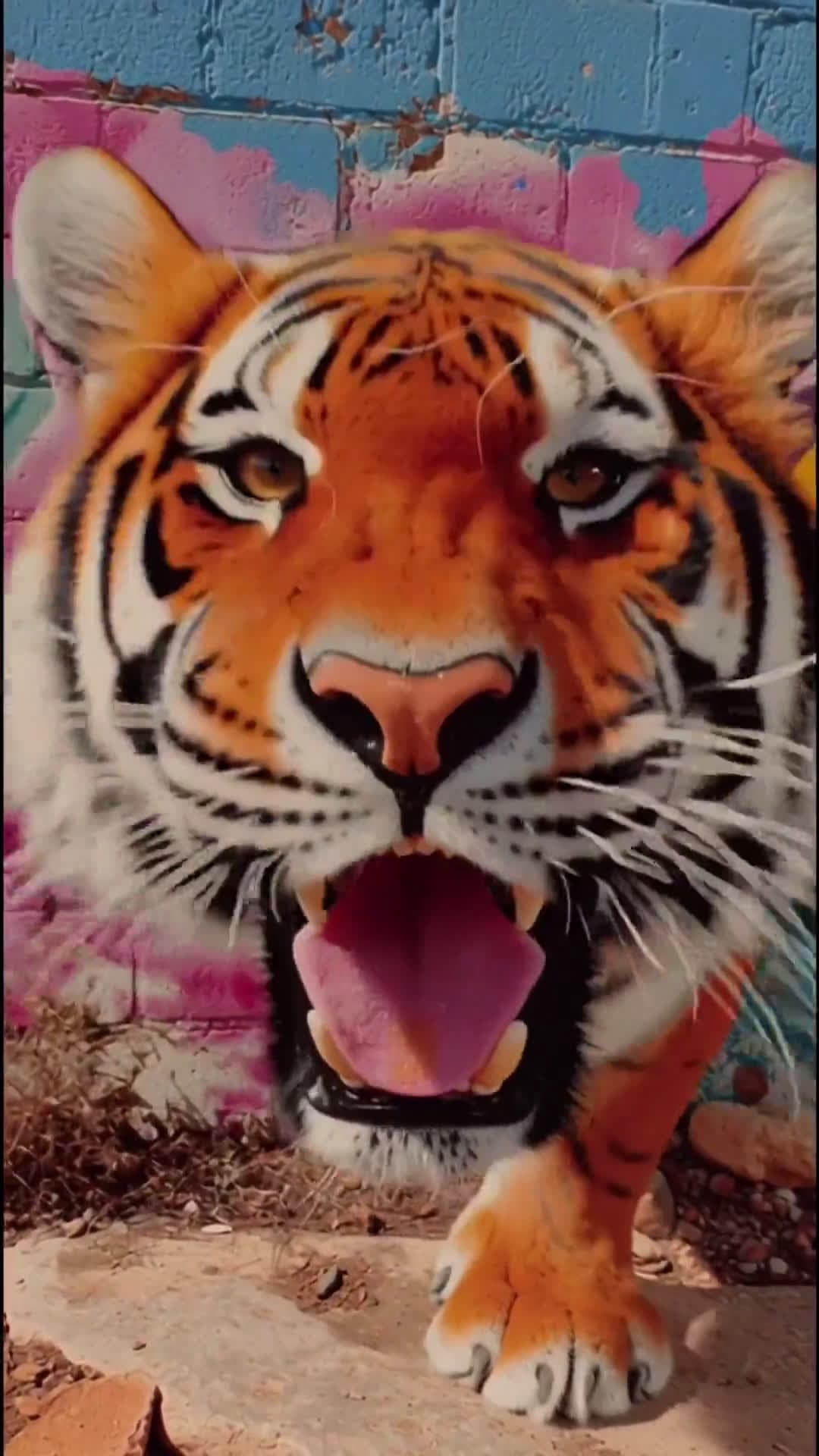 cover for Watch graffiti animals come to life! 🐅🐋🐒 #StreetArt #GraffitiMagic #UrbanArt