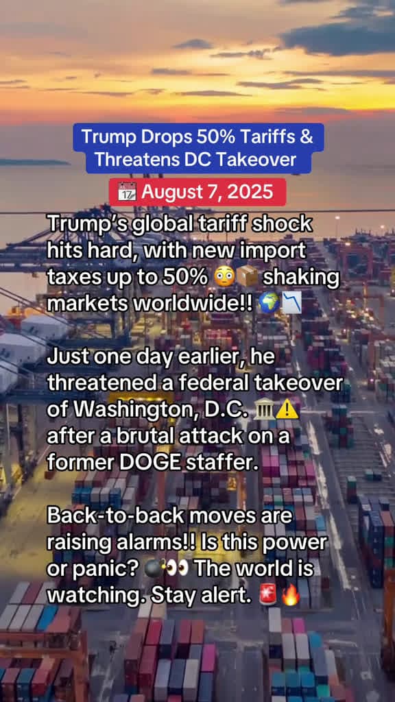 cover for Trump slaps 50% tariffs on imports—global impact ahead? Plus, big changes could be coming to D.C.! #Tariffs #Politics #BreakingNews 🌍