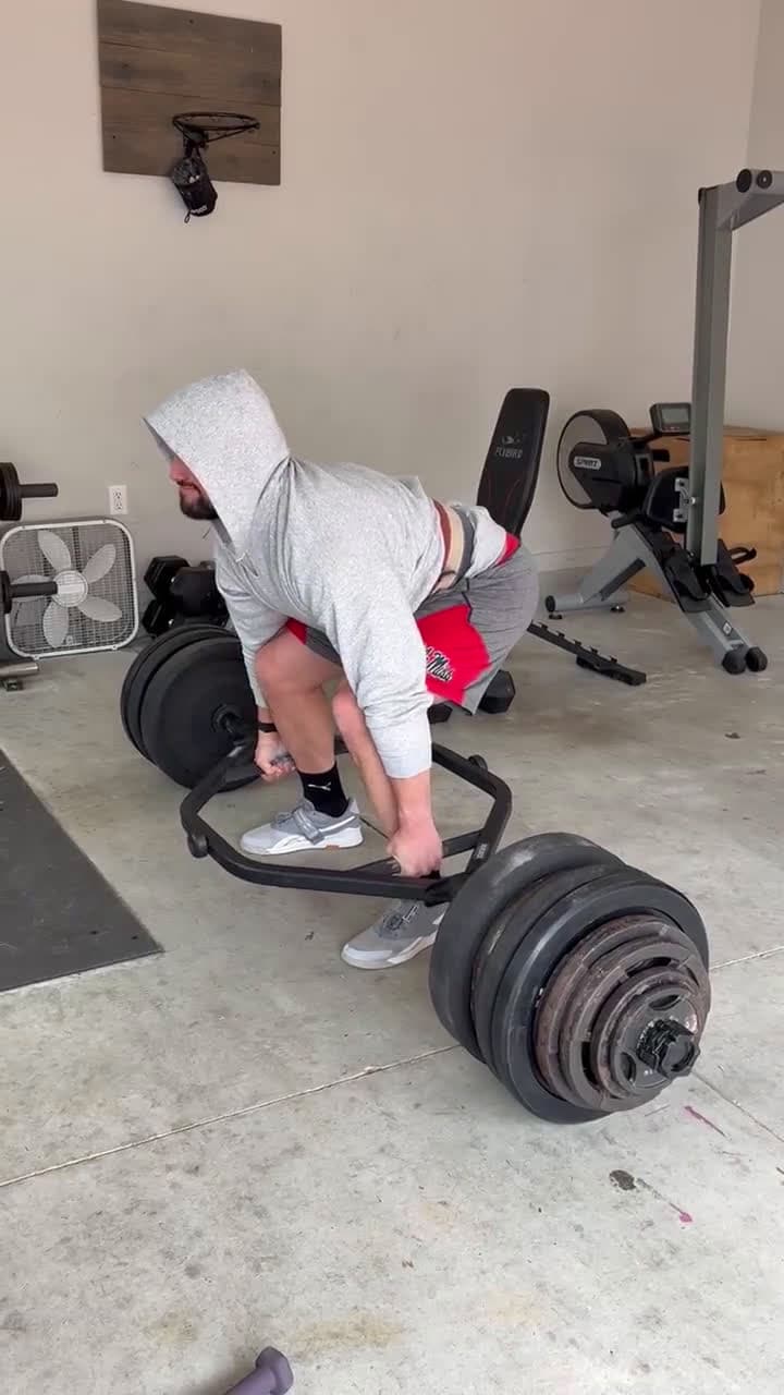 cover for Crushing 500 lbs for 3 reps on low hex bar deadlift! 💪🔥 #deadlift #powerlifting #strength