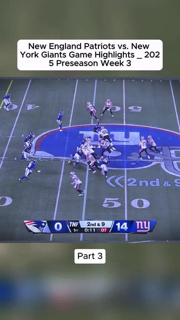 cover for Epic showdown: Patriots vs. Giants | 2025 Preseason Week 3 Highlights 🏈🔥 #NFL #Football #Preseason