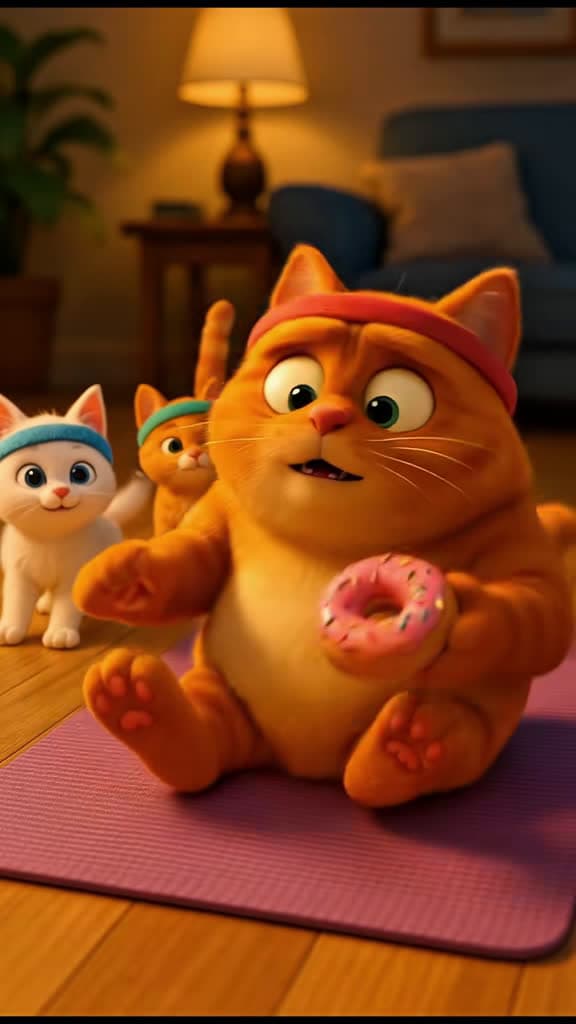 cover for Watch Dodo the chubby cat hilariously struggle to lift his playful kittens as workout weights! 🐱💪 #FunnyCats #WorkoutFail #ChubbyCat #CatComedy