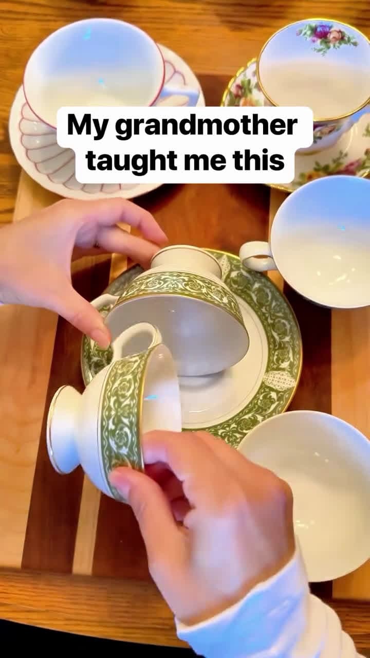 cover for Only way I store my antique tea cups #teacup #teatime #organizedhome #antiques #lifehacks 