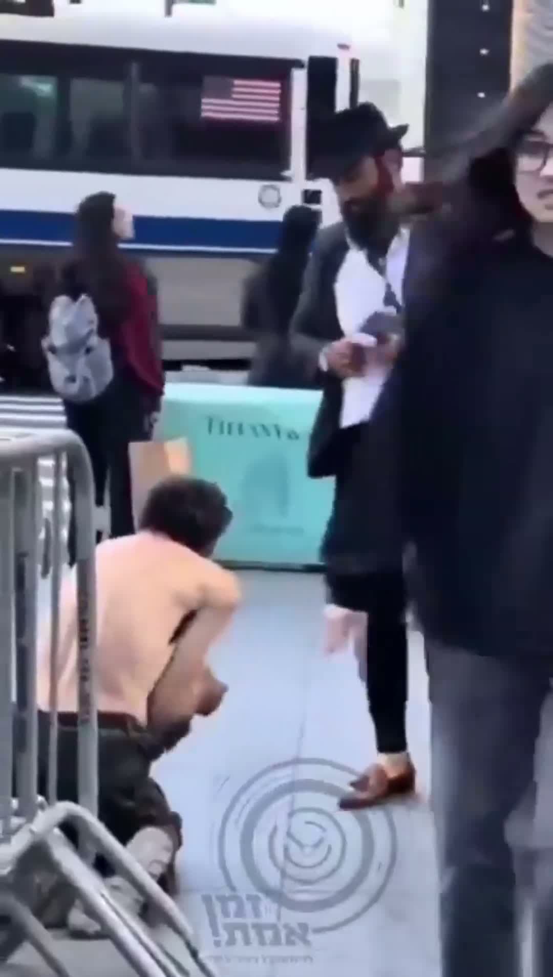 cover for #WinOfTheWeek In NYC, a Jewish man saw a shirtless homeless man, gave him his own shirt, and walked away humbly. #fypシ  #viral  #trending  #scoopz  #creatorsearchinsights #firstvideochallenge 