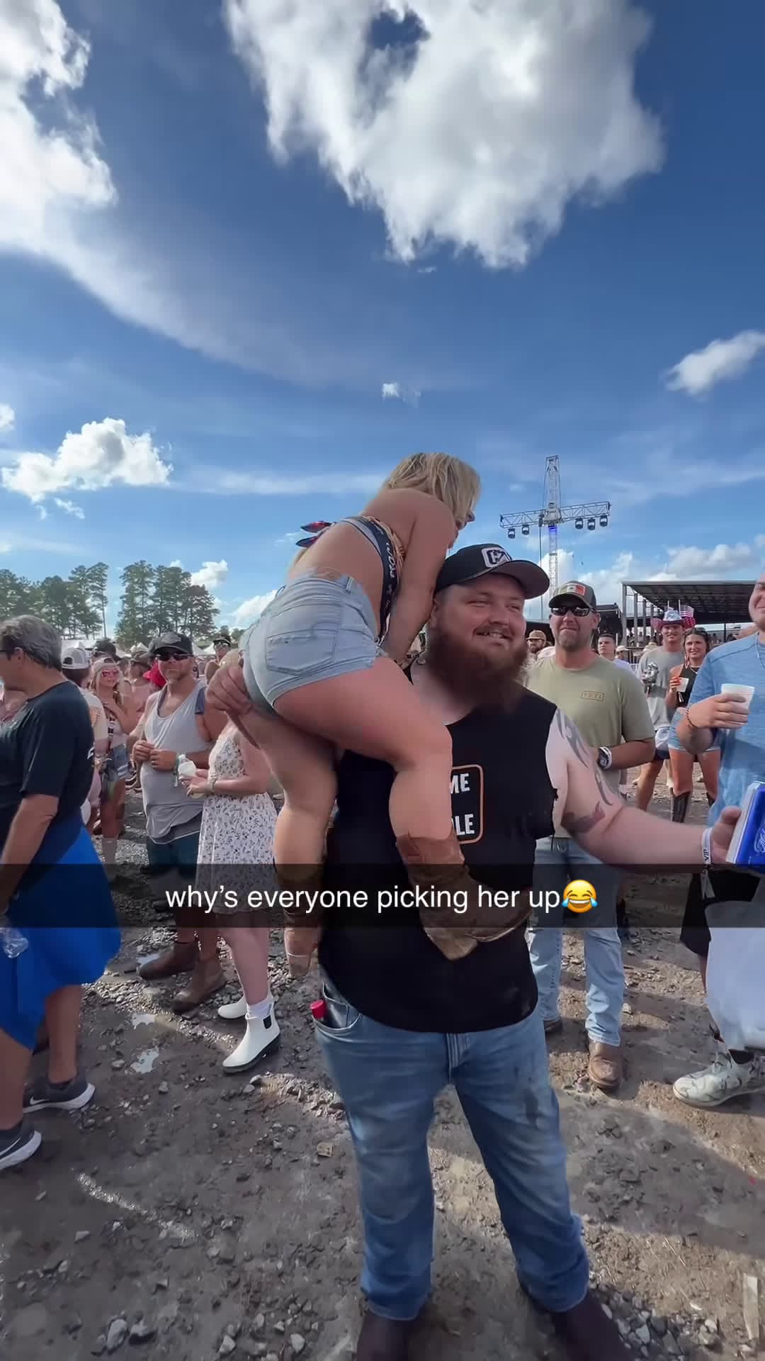 cover for #TooFunnyToScroll shes climbing him like a tree