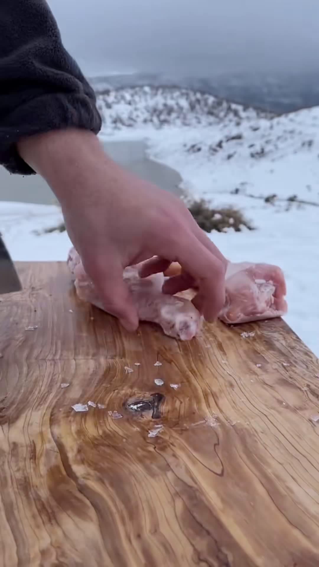 cover for chicken drumstick candy, cooking food in the snow is fun 🍗🍗🍗🍗🗻❄️ #coo...