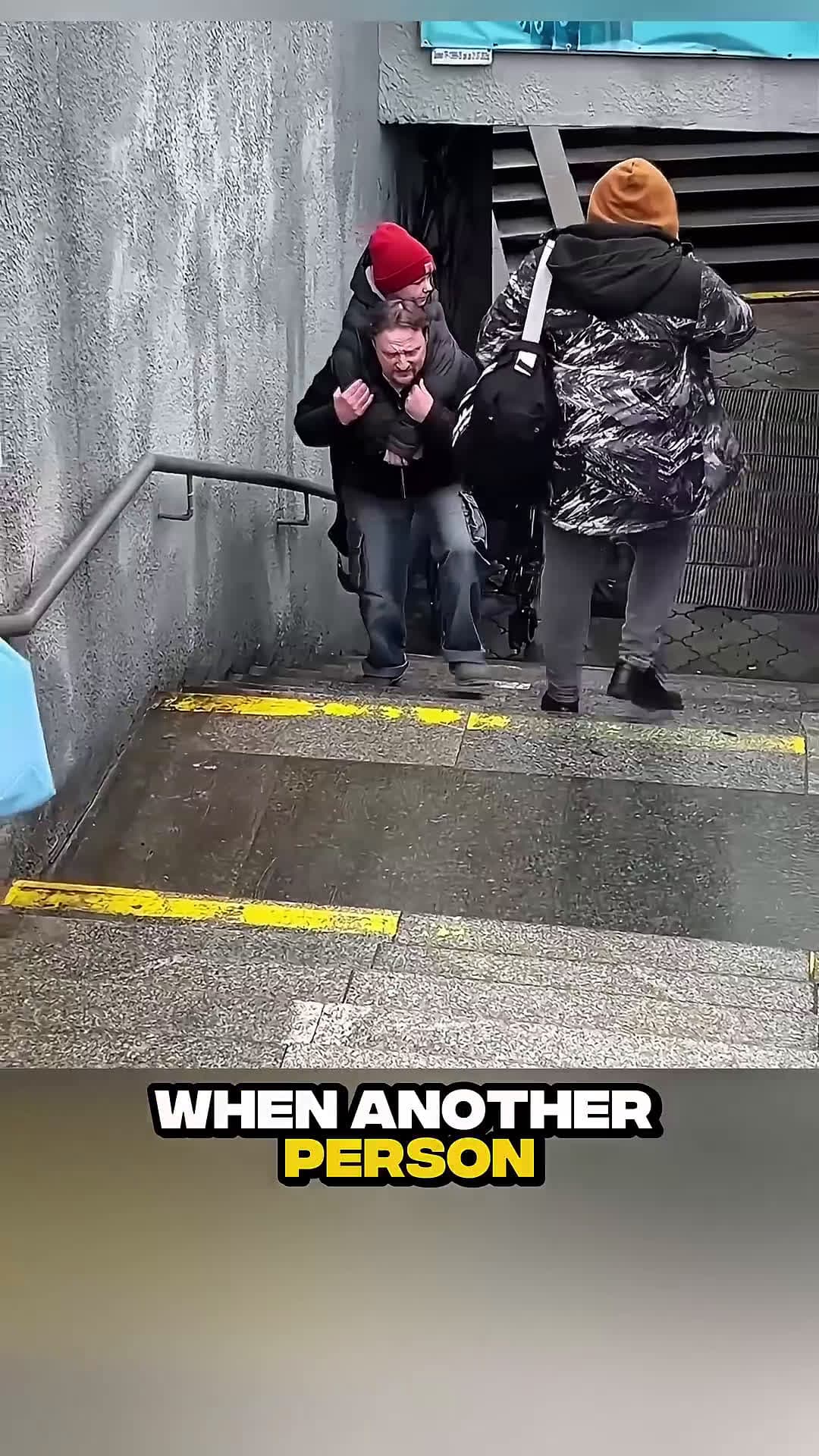 cover for Kind Stranger Steps In to Help Father and Disabled Son on the Stairs! 
