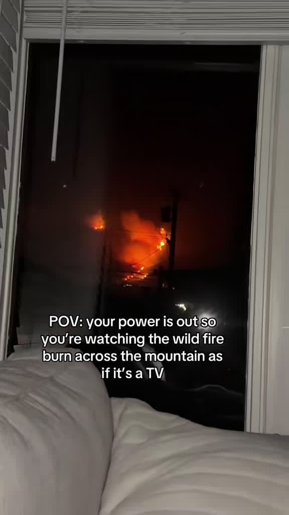 cover for No evacuation orders yet, but the smoke is heavy and the fire is close. Watching from the hills 🔥 #socal #californiafires #wildfire #pasadena #arcadia