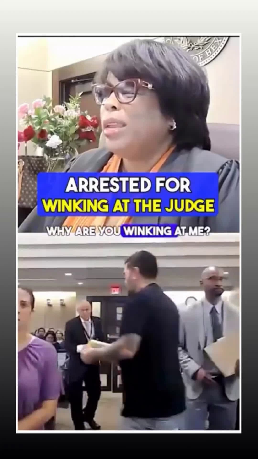cover for Arrested for winking at the judge  #TrueCrime #crime  #scoopz  #fyp  #foryou  #police  #policeofficer  #trending 