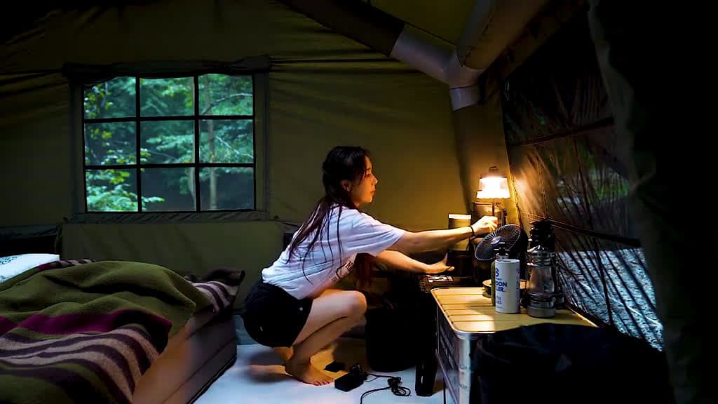 cover for Camping alone in comfortable inflatable tents and eating barbecue in luxury tents on rainy 55179 #trending