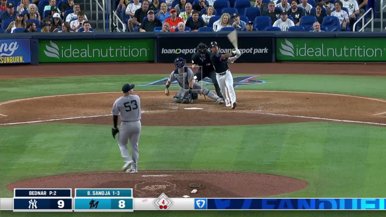 cover for Javier Sanoja crushes a game-tying homer, spoiling David Bednar's Yankees debut! 💥⚾️ #Yankees #MLB #HomeRun