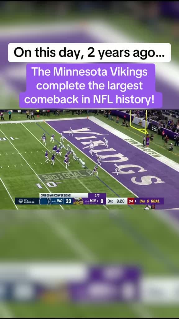 cover for Watch the Minnesota Vikings' record-breaking comeback from 2 years ago! 🏈🔥 #NFLHistory #Vikings #Comeback
