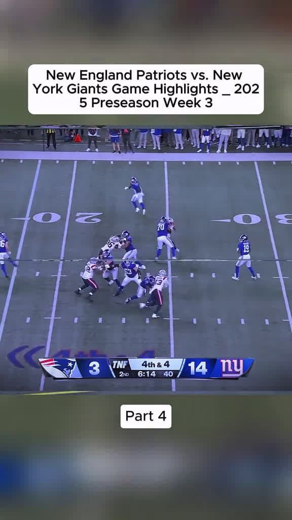 cover for Epic highlights from Patriots vs. Giants | 2025 Preseason Week 3 🏈🔥 #NFL #Football #AmericanFootball