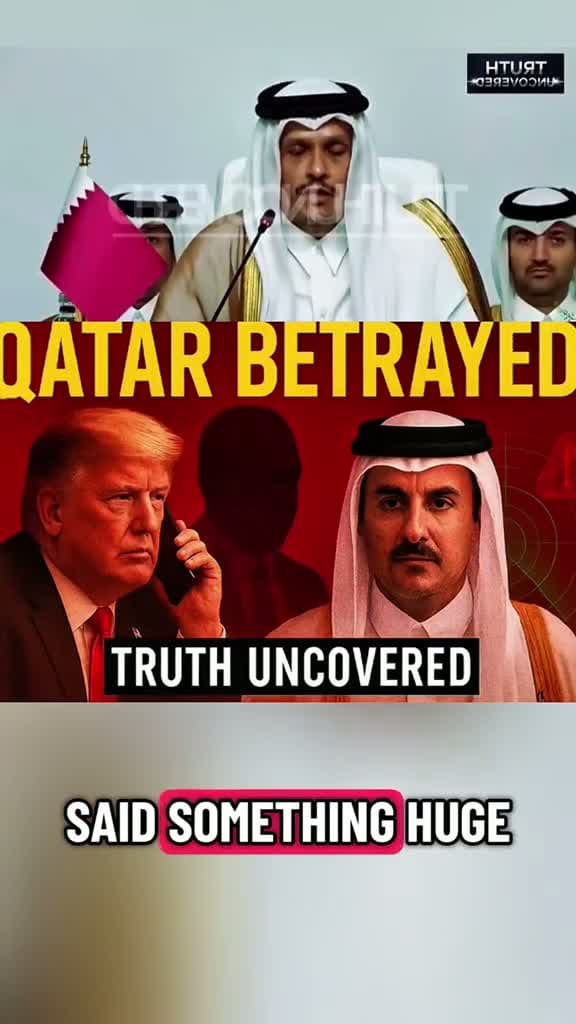 cover for Qatar exposes shocking betrayal involving America, Israel & Trump! Secrets revealed from the Emir's speech and missile attack. #Qatar #Trump #Israel #USA