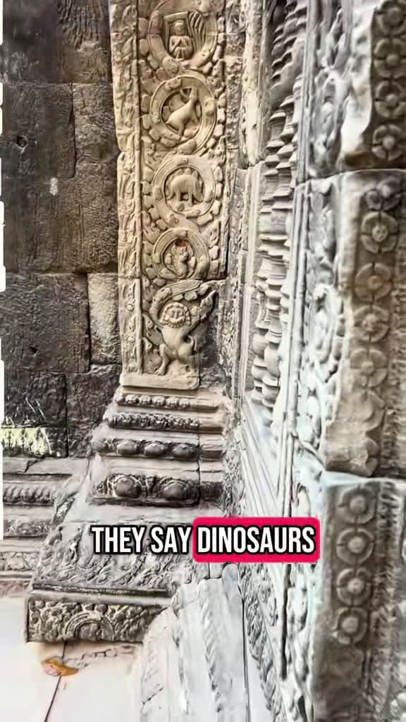 cover for They carved a dinosaur into stone 800 years ago—yet no fossils were found nearby. What ancient secrets does this jungle temple still hold? 🦖🌿 #AncientMysteries #LostCivilizations #CambodiaSecrets