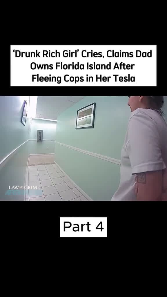 cover for Caught on camera: Drunk rich girl says her dad owns a Florida island after wild police chase in her Tesla 🚨 #funny #caughtoncamera #police #tesla #drama