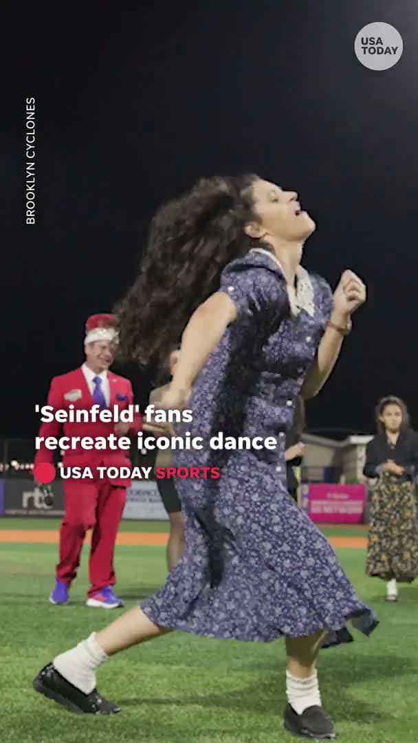 cover for 'Seinfeld' fans show off little kicks, awkward moves in Elaine dance competition