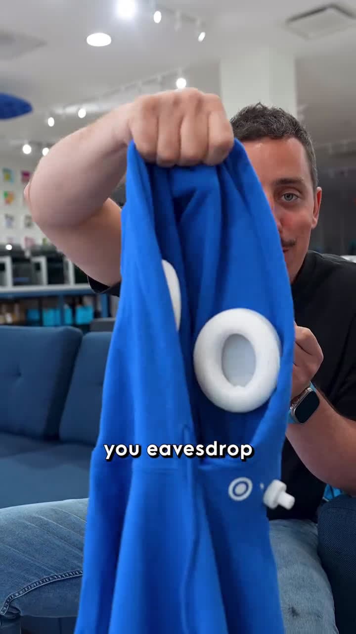 cover for The Overheard Hoodie Your apparel companion for getting all the juicy details. Activate the long distance microphone with the push of a button to amplify every conversation around you directly into your ears thro #firstvideochallenge