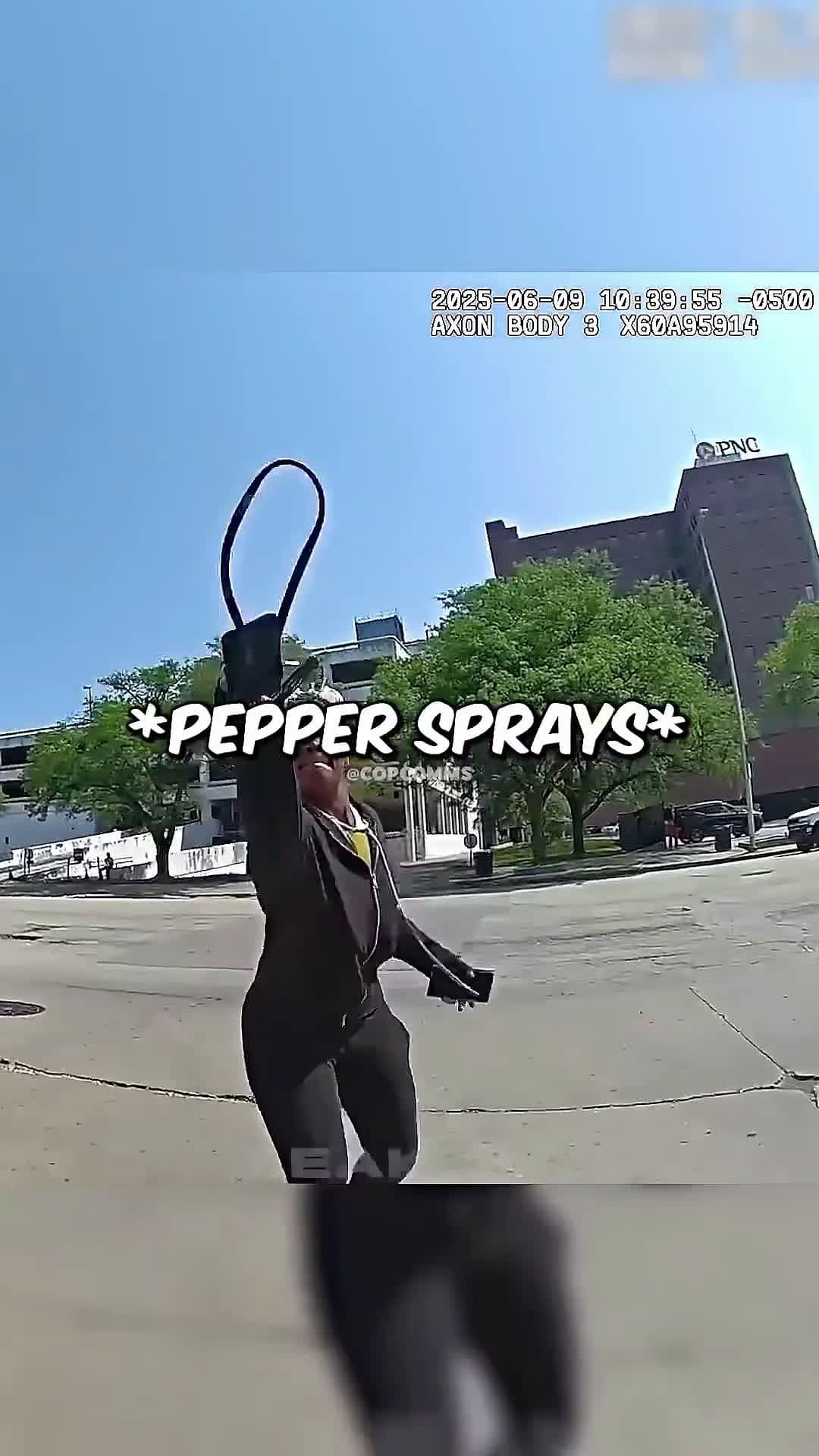 cover for Crazy Woman Pepper Sprays Cop 😳 #bodycam 