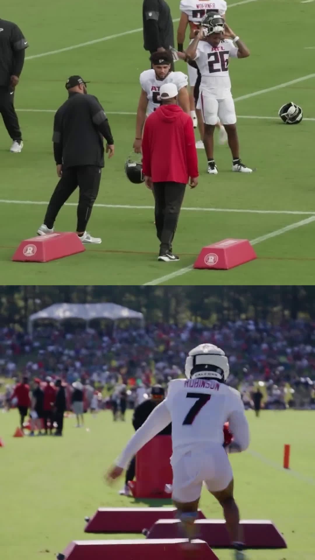 cover for Drake London showing off insane Bijan Robinson-style jump cuts! 🏈🔥 #NFL #JumpCut #DrakeLondon