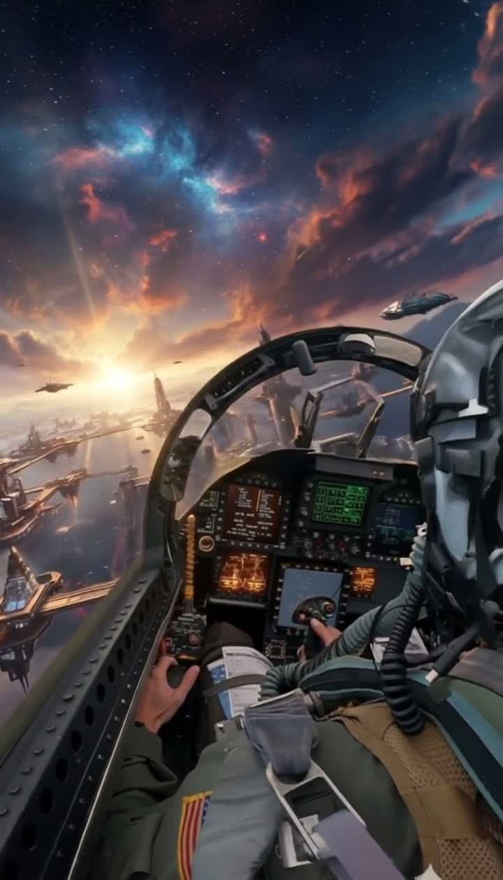 cover for Epic F18 low pass through a futuristic city skyline 🚀🌆 #F18 #Aviation #Cityscape #Futuristic #JetFlyby