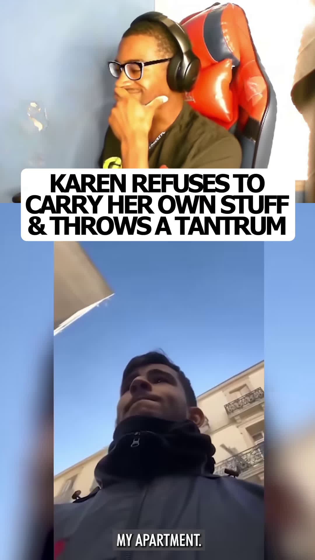 cover for Karen's epic tantrum when she has to carry her own bags‼️😂