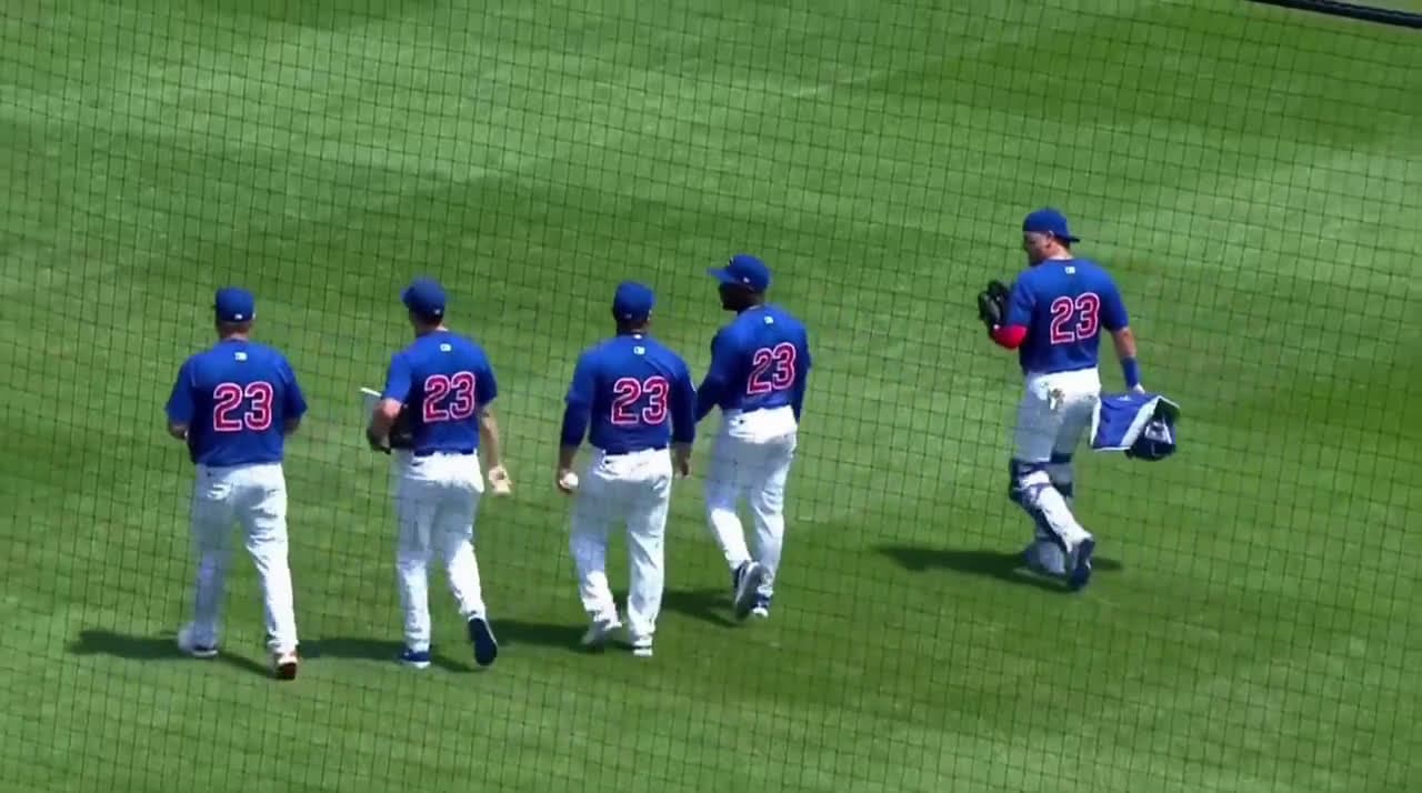 cover for Cubs honor Ryne Sandberg by all wearing #23 on the field today! ⚾️ #Cubs #RyneSandberg #BaseballHistory