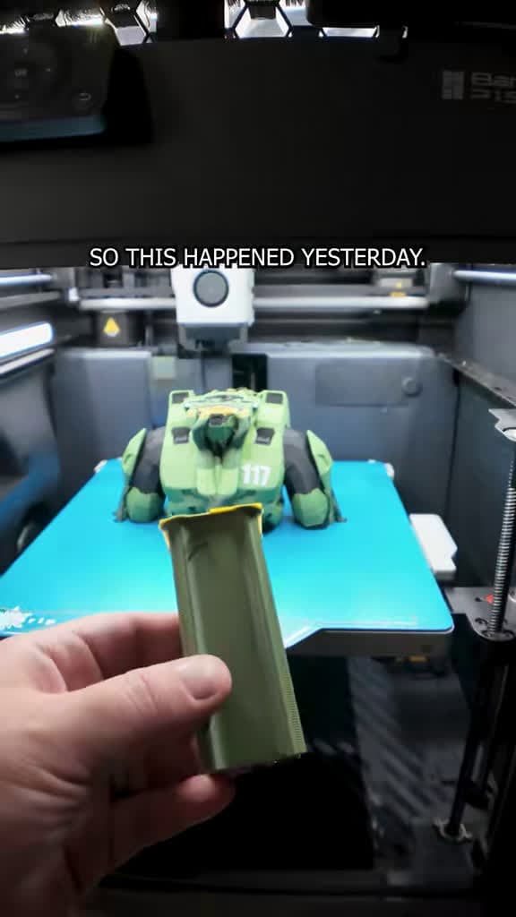cover for Saved this Master Chief print with some double sided tape! 💪 #3dprinting #Halo #Xbox #DIY #troubleshooting